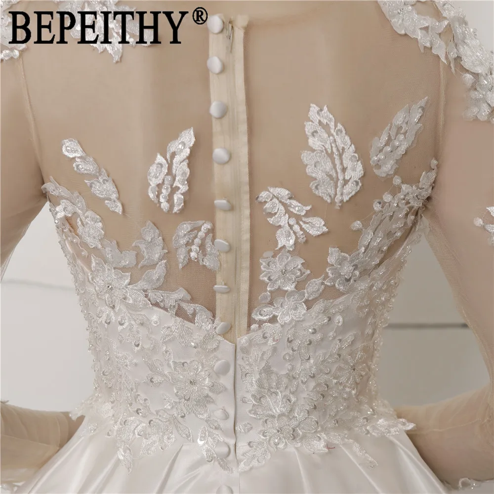 Женское атласное платье BEPEITHY простое недорогое свадебное с аппликацией из