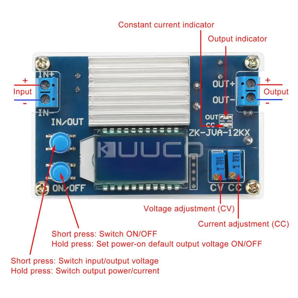 Блок питания регулируемый CC CV понижающий преобразователь постоянного тока 5 3 В ~