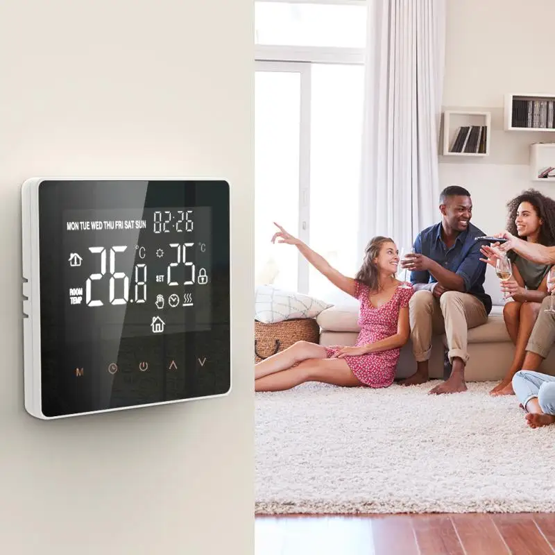 Программируемый комнатный термостат температурный контроллер с панелью из