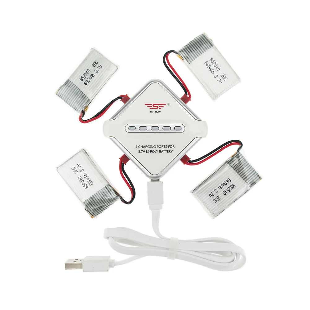 4 шт. 3 7 в 680 мАч LiPo батарея JST разъем с 1 зарядное устройство для FY550 MJX X400 X300C JXD 509G 509
