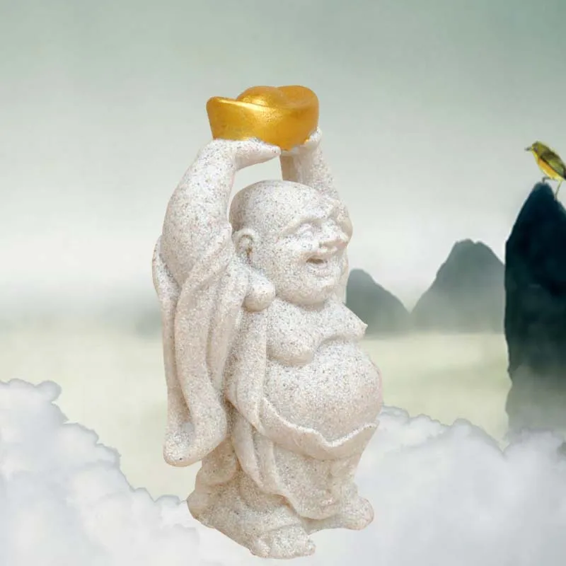 Maitreya Будда орнамент ремесла креативный подарок песчаник ручное украшение статуя