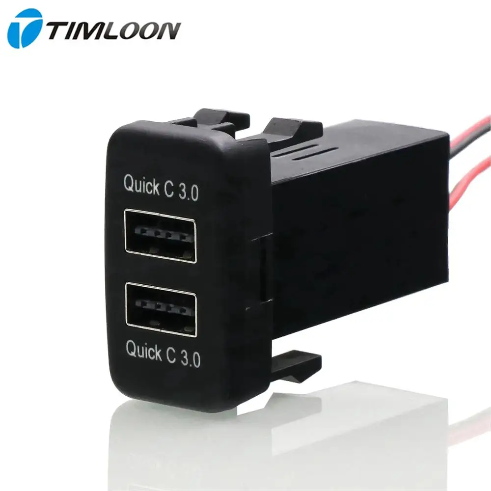 Быстрое Автомобильное зарядное устройство с двумя USB разъемами QC3.0 быстрое для