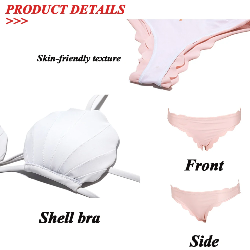 Бикини ракушка набор бикини в бразильском стиле пуш ап купальник женский для