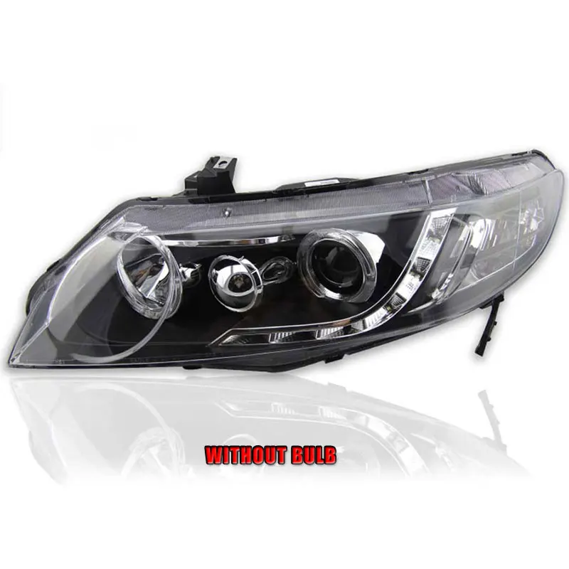 2 шт. светодиодный фары для Honda Civic 2007-2011 светодиодный автомобильный фонарь ангельские глазки ксенон HID комплект Противотуманные фары светодиодный дневные ходовые огни - Цвет: Without bulb