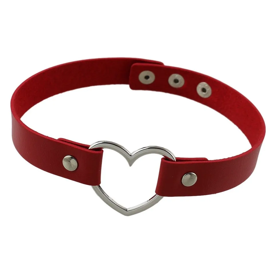 2017 Брендовое колье чокер с сердцем из искусственной кожи простые массивные