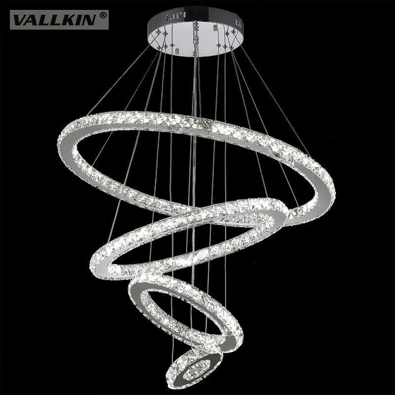 Современное светодиодное кольцо для столовой подвесной светильник Хрустальный