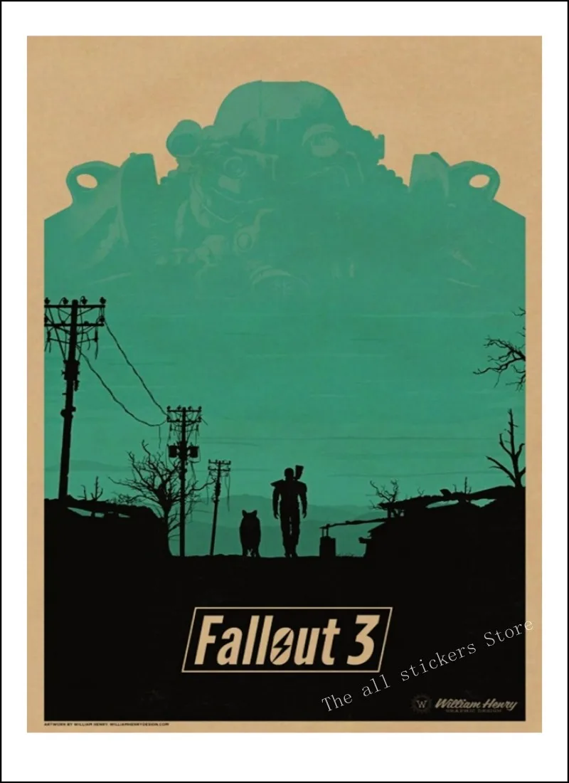 Fallout 4-DLC Nuka world. Fallout 3 4 игровой постер домашний интерьер украшение крафт-игра постер рисунок core наклейки на стену/9005 - Цвет: 15