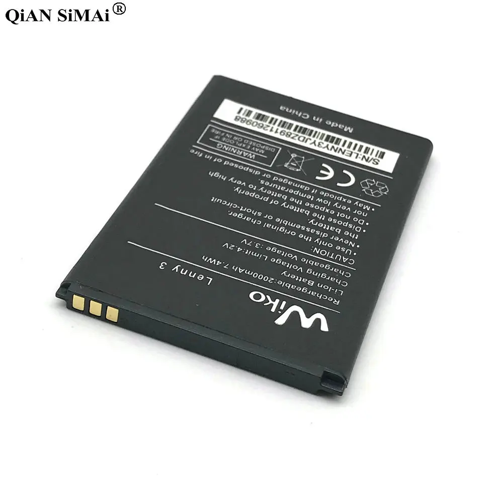 2019 New Battery For Wiko Lenny 3 2000mAh High Quality Mobile Phone Replacement Batteries Accumulator Rechargeable | Мобильные