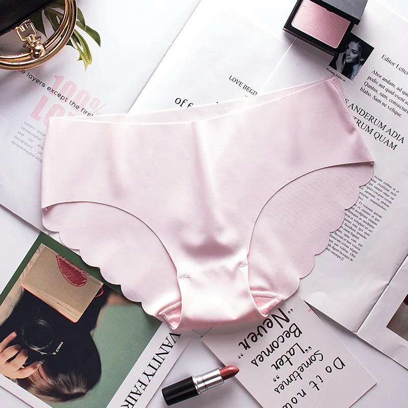 pink Женские льняные шелковые трусики женские дышащие Бесшовные пикантные трусики Edge нижнее белье женское хлопковое Дамское белье нижнее белье NKBS0012 - Цвет: pink