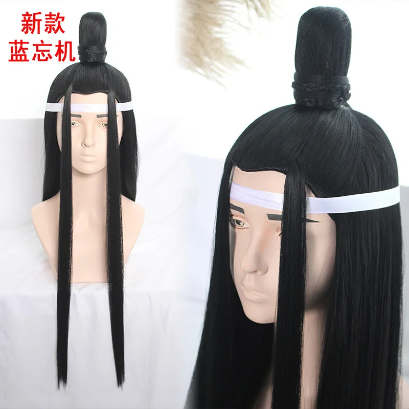 Lan wangji Аниме Mo Dao Zu Shi парики Косплей Jiang Cheng Wei Wuxian подростковый Ver Grandmaster синтетические волосы вечерние парики для Хэллоуина для мужчин и женщин - Цвет: Lan wangji