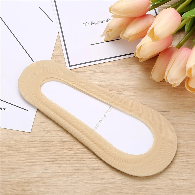 Носки невидимки женские короткие шелковые Нескользящие 5 пар|Носки-следки| |