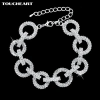 toucheart 2018 wedding bracelets bangles with stones romantic round crystal bracelets for women silver color jewelry sbr140628