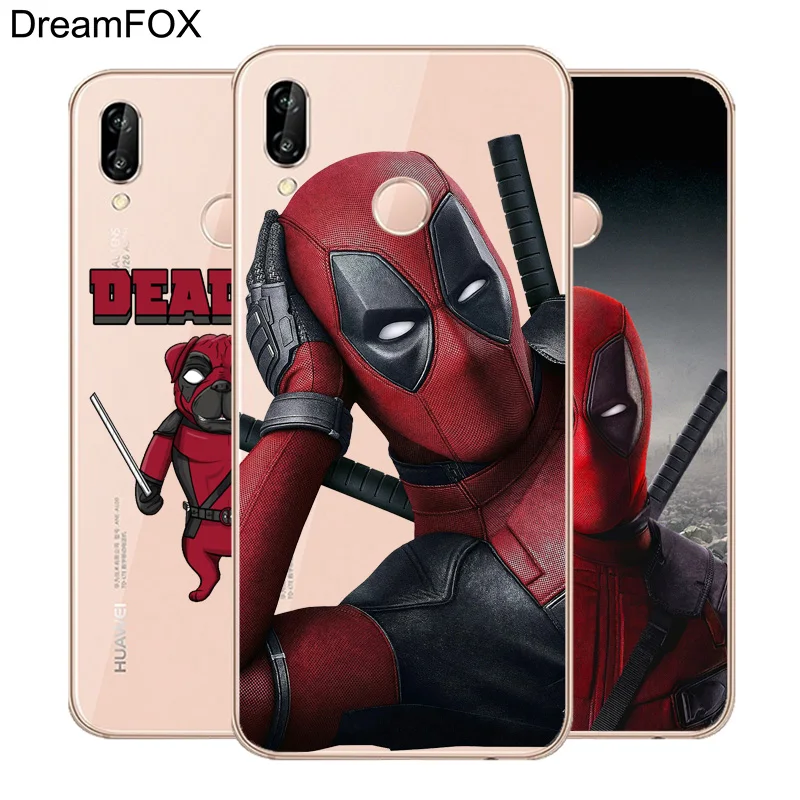 DREAMFOX M492 Funny Deadpool Soft TPU Silicone Case Cover For Huawei Honor 6A 6C 7X 9 10 P20 P30 Lite Pro P Smart 2019 |
