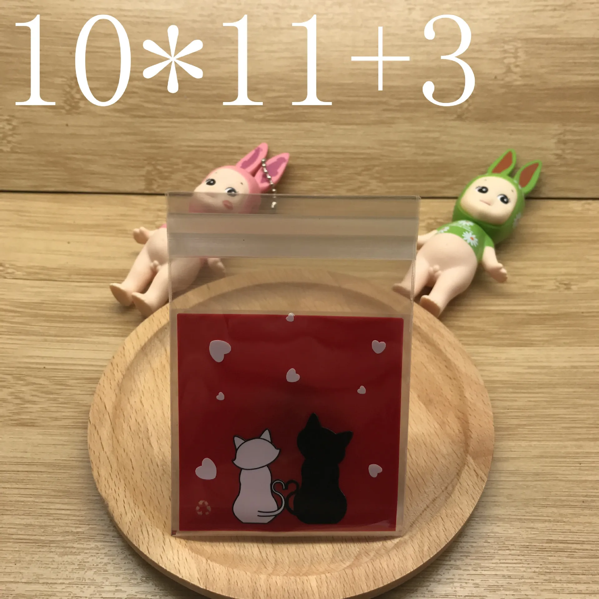 200 шт. черно-белые пакеты для печенья и конфет в виде кошек самоклеящиеся