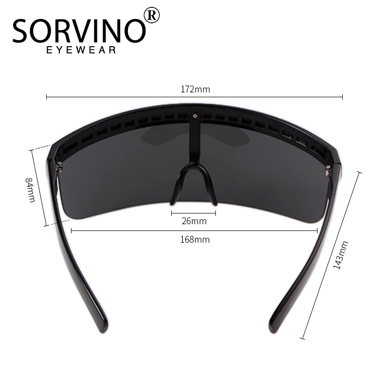SORVINO, негабаритный козырек, защита, солнцезащитные очки для женщин и мужчин, фирменный дизайн, капюшон, очки, Большая Плоская Маска, солнцезащитные очки, 90 s, оттенки, SP58