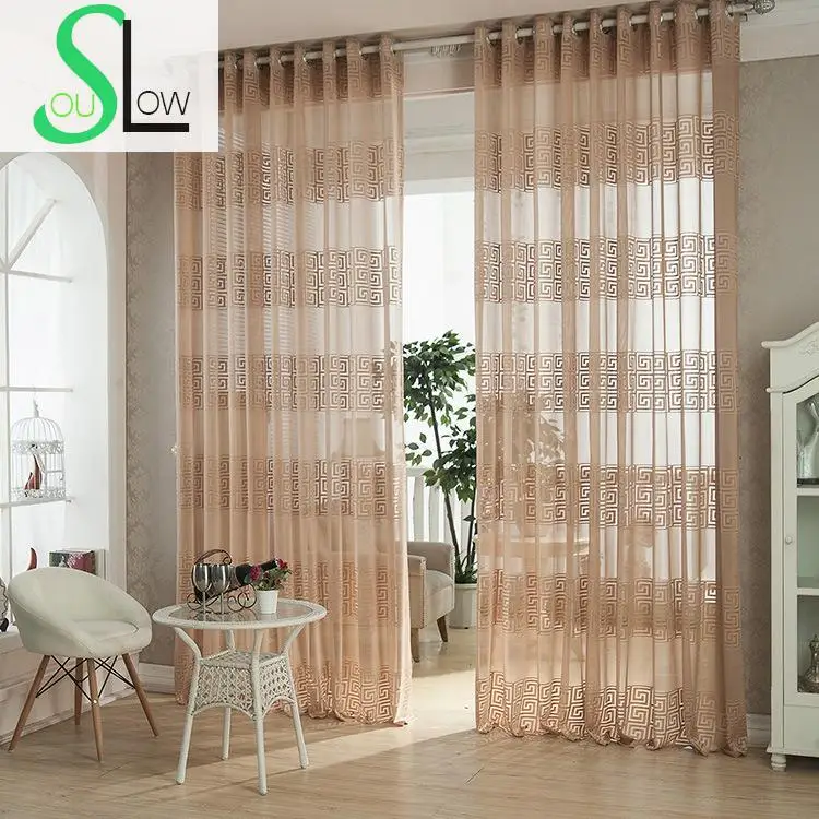 Медленно соул коричневый китайский стиль сзади жаккардовые полые Cortinas шторы для гостиной Тюль Rideaux Dormitorio кухня спальня