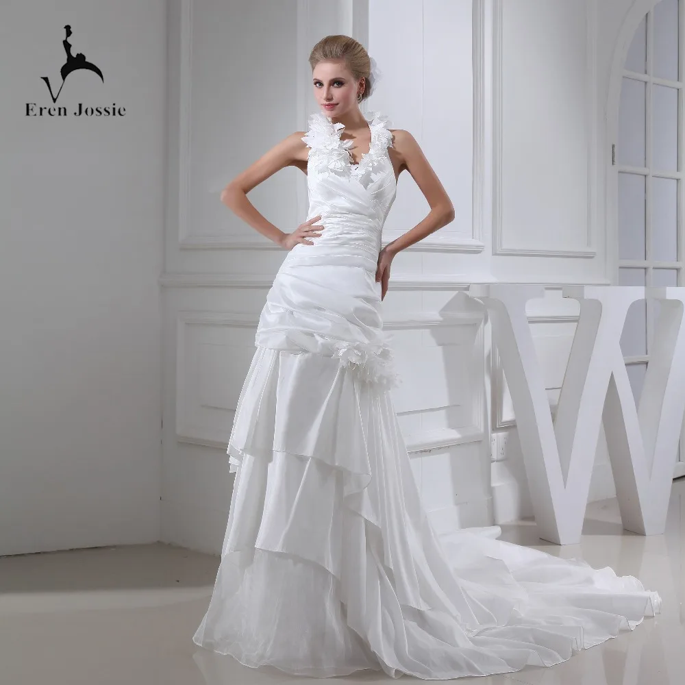 Эрен Jossie 100% Высокое качество слоновая кость тафта уличное свадебное платье со