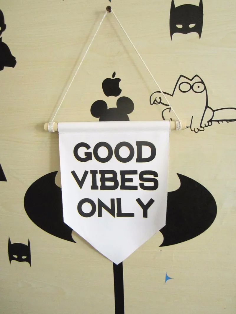 Good vibes only стене висит печать холст Вымпел, подарок для ребенка