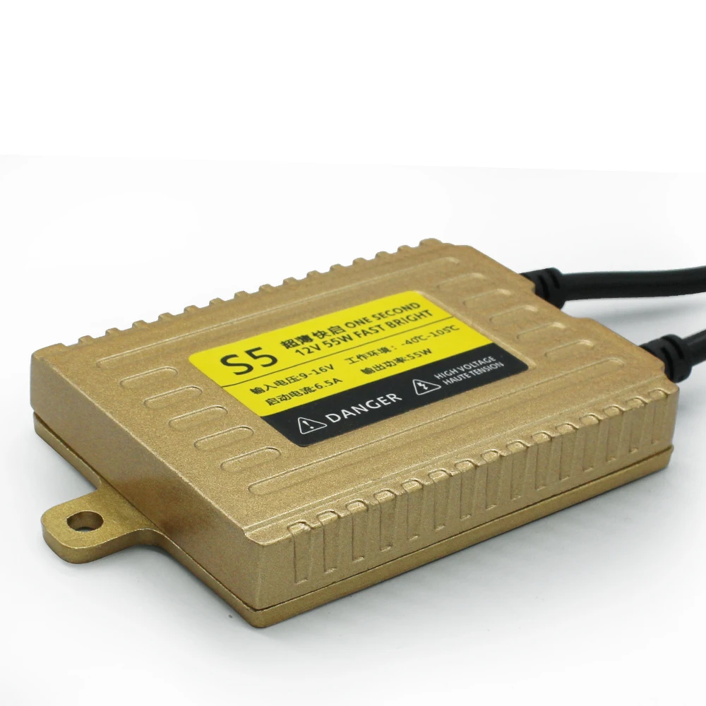 Современный автомобильный 1 шт. 55 Вт Золотой цифровой тонкий ксеноновый балласт