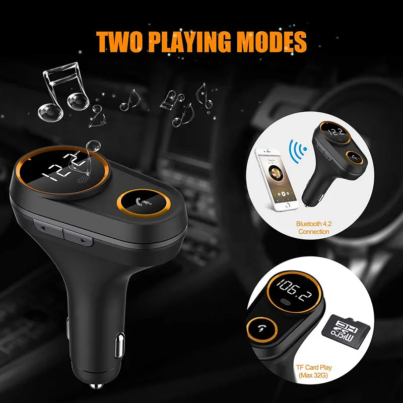 ANLUD вращающийся Bluetooth fm-передатчик Автомобильный Mp3 плеер беспроводной в