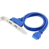 1 5ft 19 20 pin female usb header to dual usb 3 0 tyep a female cable double deck usb3 0 splitter cable panel screws holes