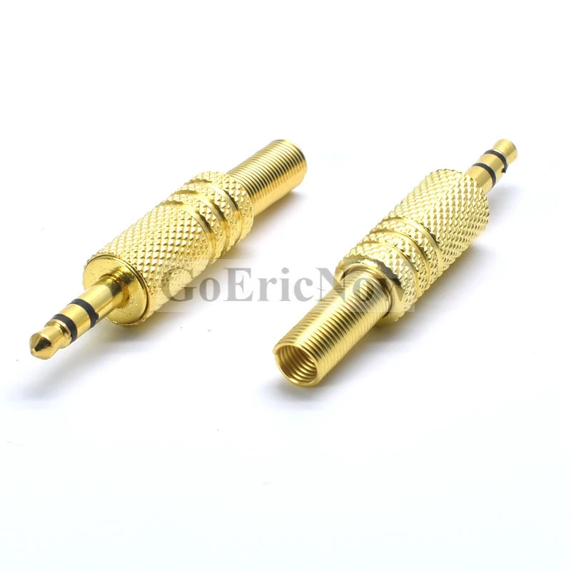 5 шт. 3 мм гарнитура с золотым покрытием переменного тока полюсный аудио Вилки