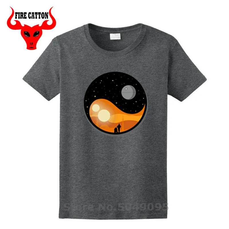Мужская футболка с принтом тайцзи Повседневная галактическим балансом В Стиле