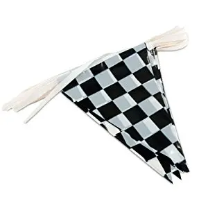 Черно-белый клетчатый баннер веревка флаги вешалки подвесной кулон в форме флага