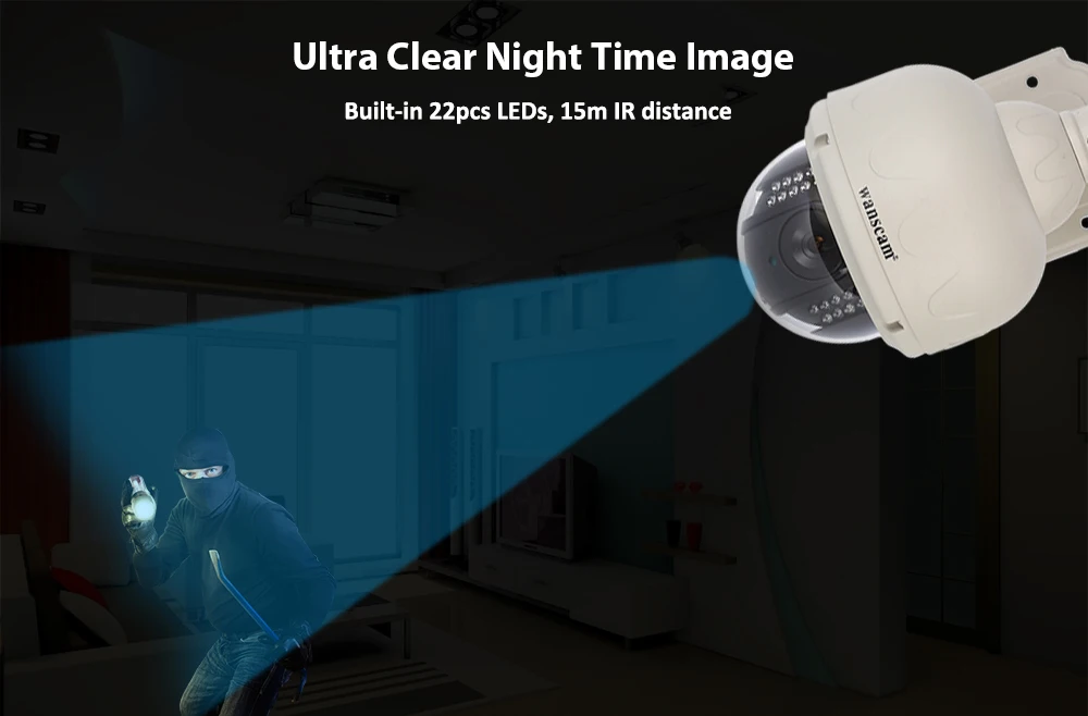 Wanscam HW0038 1.0MP WiFi ip-камера 720P с датчиком движения, Водонепроницаемый зум, RJ-45, камера для наружного наблюдения, камера для безопасности