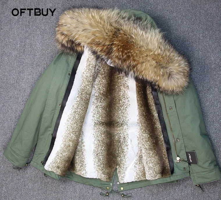 OFTBUY, новинка, винно-красный, большой мех енота, капюшон, зимняя куртка, Женская парка, натуральный мех, пальто для женщин, толстая мягкая подкладка