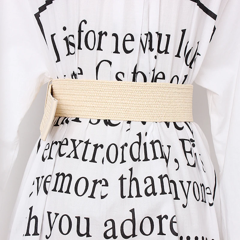 Женский ремень в полоску GALCAUR широкий тонкий с высокой талией винтажные платья