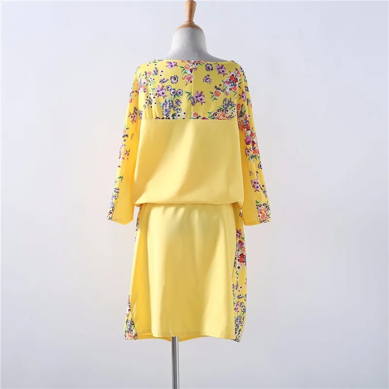 5XL 6XL большие размеры новинка 2019 летнее платье большого размера с принтом синие