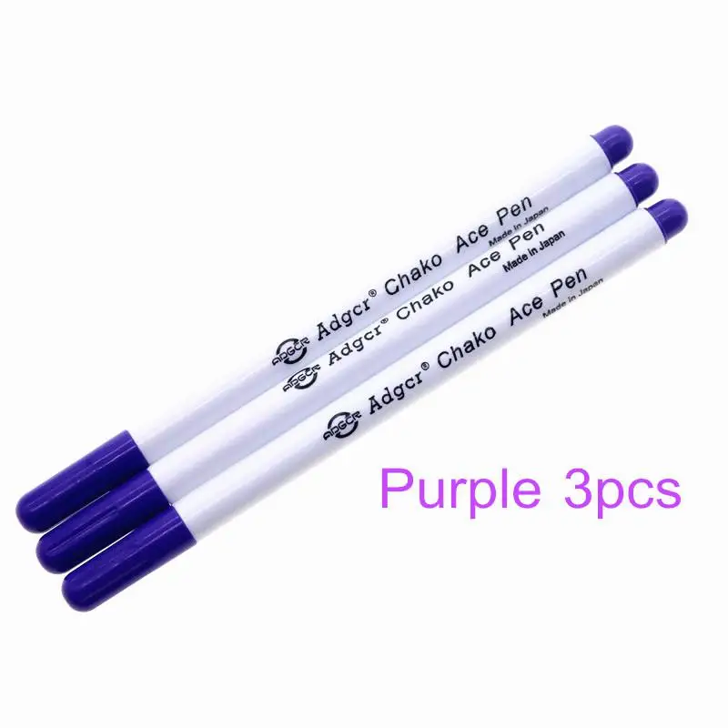 purple 3pcs 3 шт. стежка маркеры растворимого крест стежка воды стирающиеся ручки втулка чернила Маркер тканя маркировка Ручка Diy рукоделие домашний инструмент - Цвет: purple 3pcs