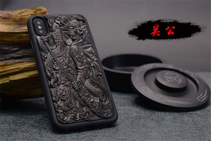 Чехол для iPhone XR X XS Max черное дерево 3D стерео тиснение резная деревянная Задняя накладка чехла из ТПУ для iPhone 6 6s 7 8 plus