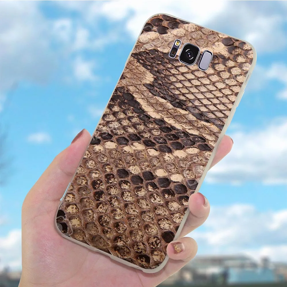 Мягкий ТПУ чехол для телефона Galaxy Samsung A9 кожаный Змеиный A10 A3 A6 Plus A5 A7 A8 A20 A30 A40 A50 A71