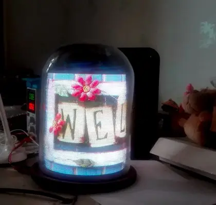 Вращающийся дисплей бар огни диаметр 150 Высота 200 120 led Полноцветный POV анимация DIY