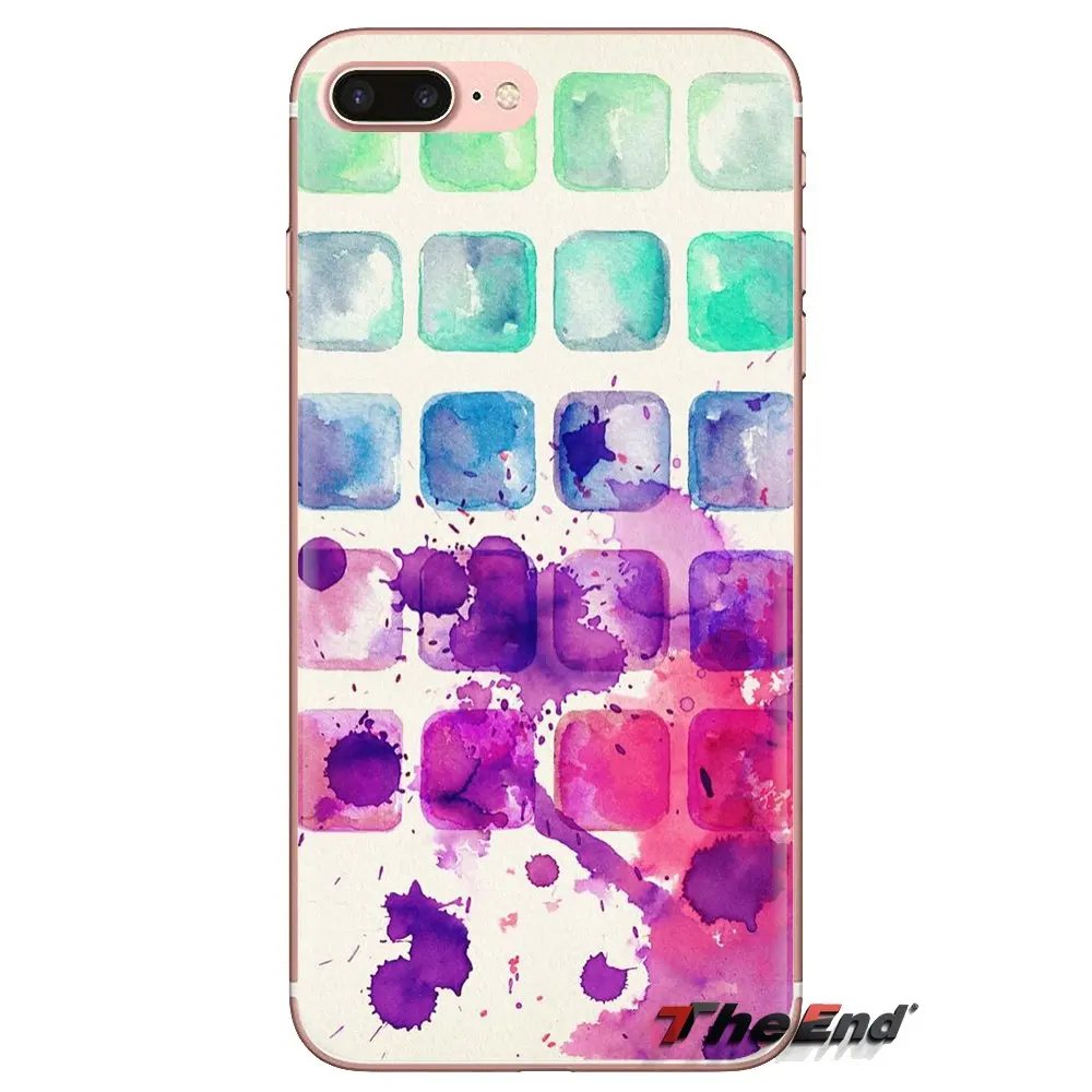 Прозрачные мягкие чехлы набор акварельных красок коробка для рисования Samsung Galaxy