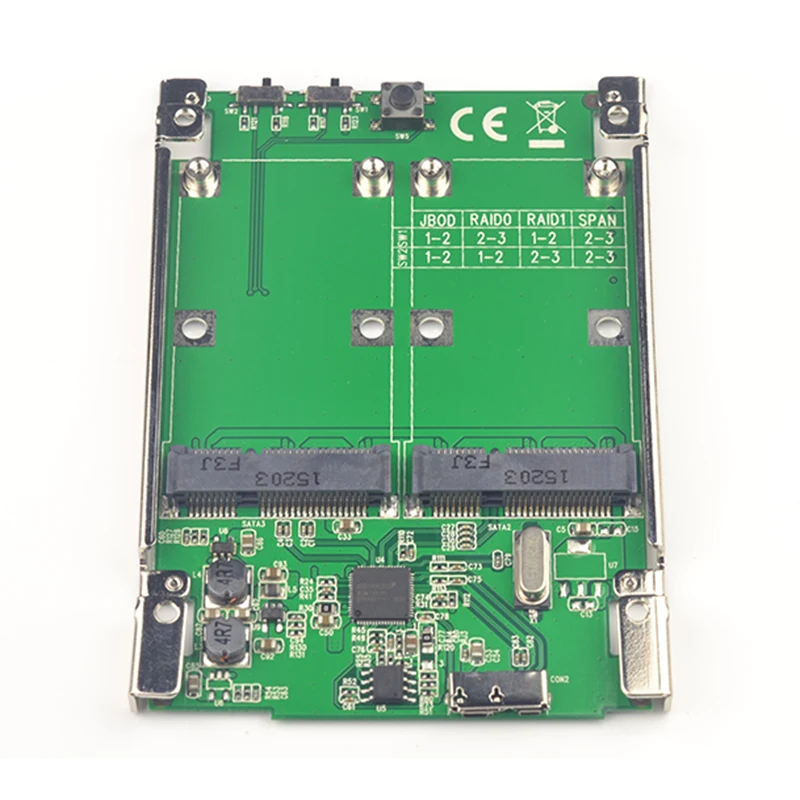 USB3.1 Micro-B to SATA 6G 2 ports mSATA supported RAID 0 1 Adapter Expansion Card Chip ASMedia ASM1352R | Компьютеры и офис