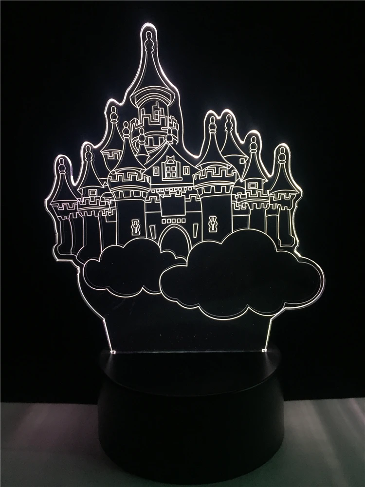 Мечта Замок в форме 3D освещение кабель LED USB детские подарки спальня ночник