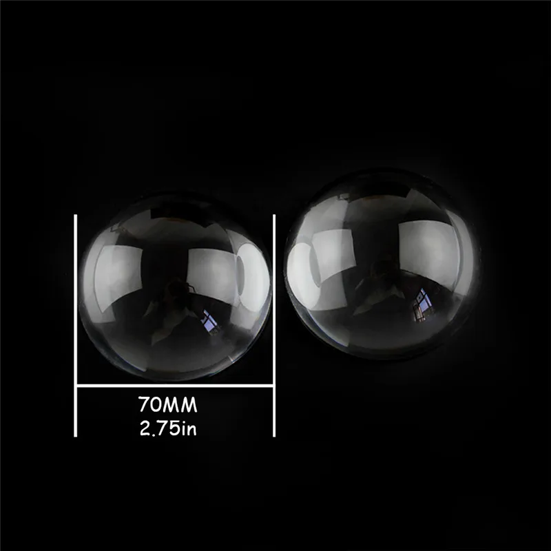 

70mm Transparent 30pcs Half Round Shape Crystal Paperweight Pendant Fashion Necklace Jewelry Bright