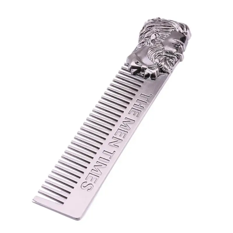 1pc Silver Beard Shaping Styling Template Durable Metal Beard Comb for Men Hair Beard Trimming Tools High Quality