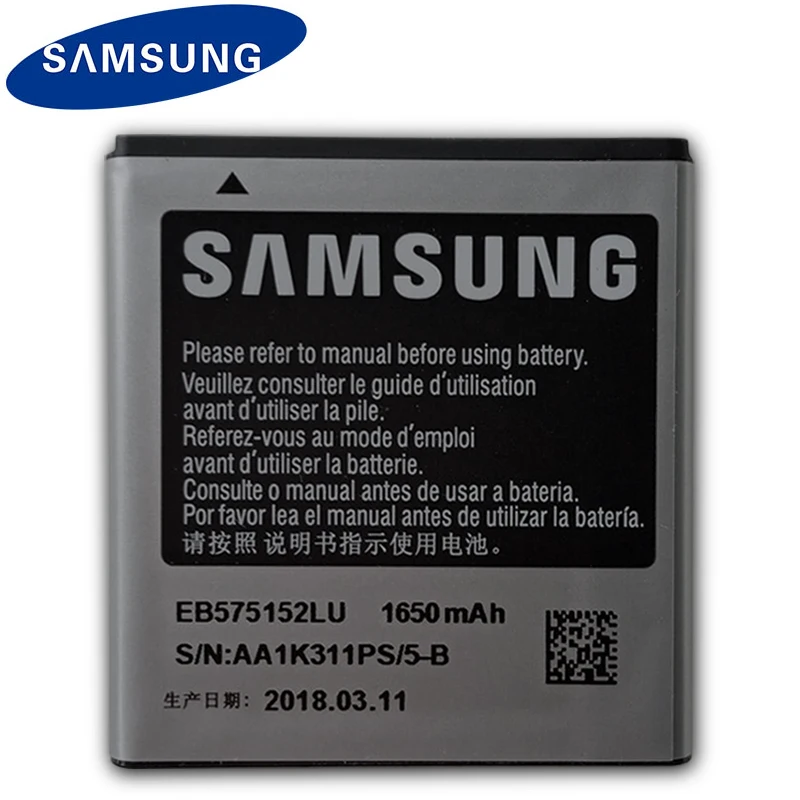 

Оригинальный телефон SAMSUNG, аккумулятор EB575152LU для Samsung Galaxy S I9000 i9001 I9003 I589 I8250 I919 D710 I779 i9105 1650 мАч