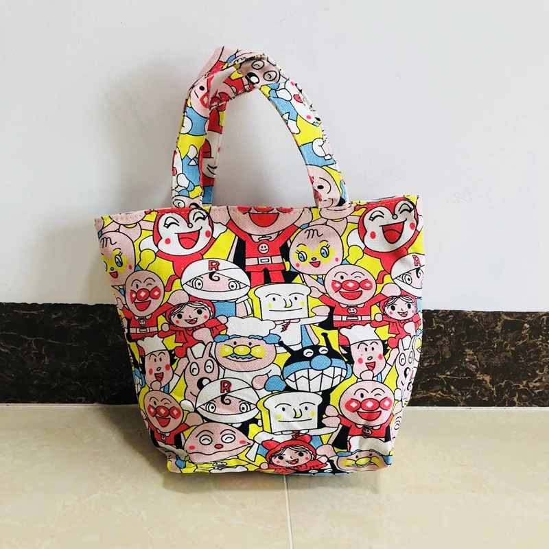 

Anpanman, сумка для обеда, Мультяшные милые сумки, Холщовая Сумка для пикника, дорожная сумка для хранения, модные сумки для обеда для женщин, дев...