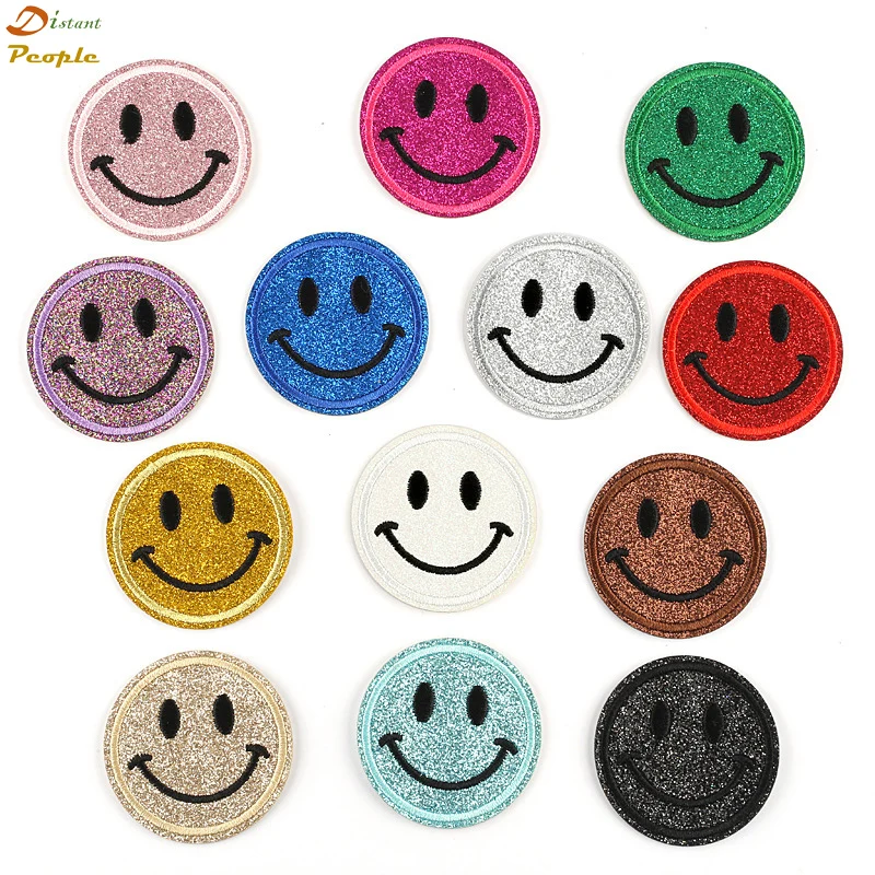 DIY вышивка патч круг мультфильм наклейки для одежды Emoji нашивки украшения