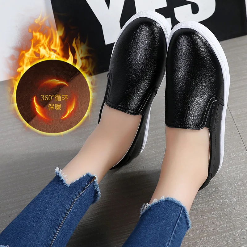 Женская обувь лоферы из коровьей кожи сезон осень зима женская на плоской