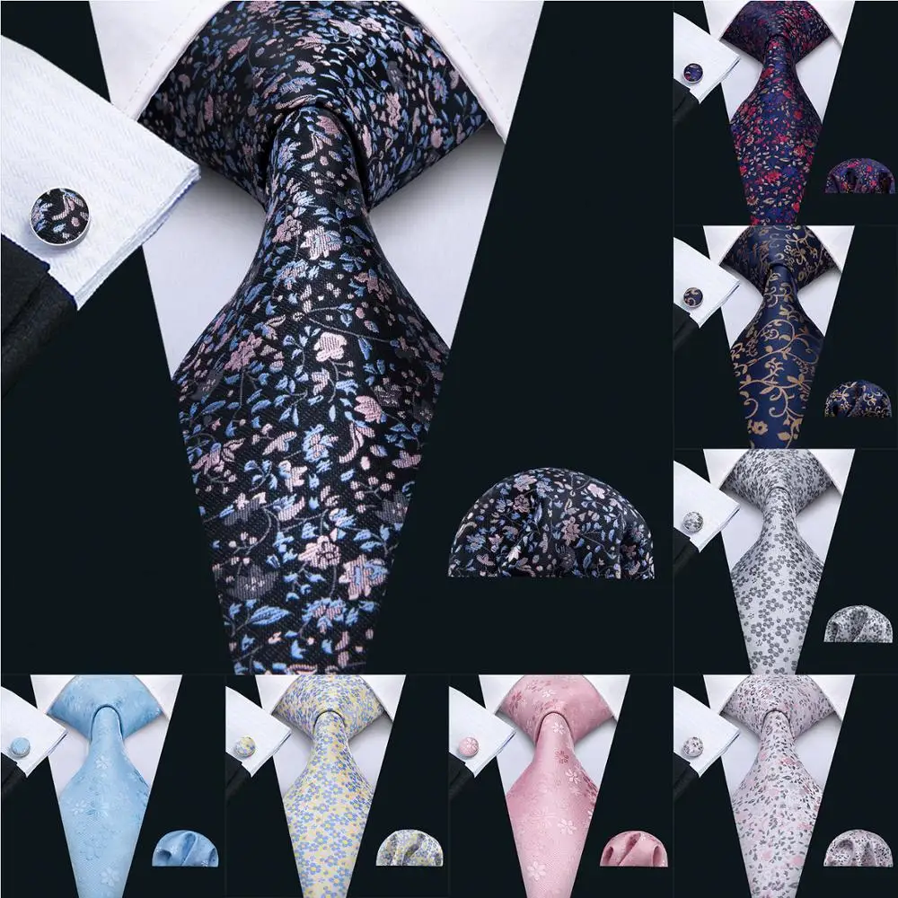 Corbata de seda 2018 para hombre, corbatas florales de 10 colores, estilo de negocios, Barry.Wang, 8,5 cm, novedad de 100%, LS-10