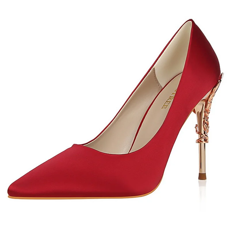 Новинка модные туфли на высоком каблуке с металлическими вырезами женские