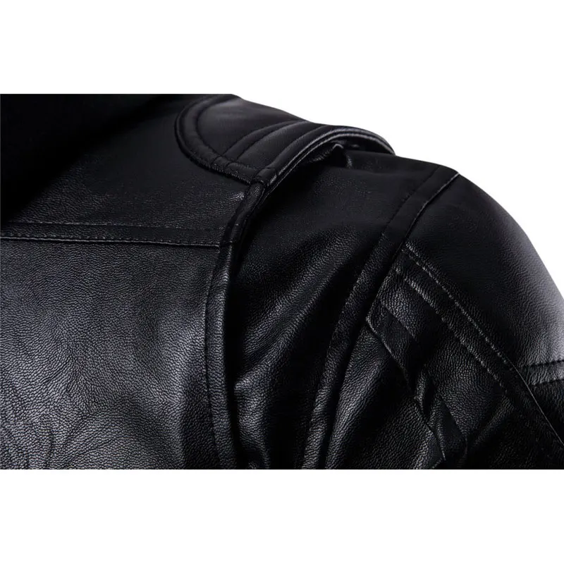 Мужская мотоциклетная кожаная куртка черная с капюшоном размеры S M L XL XXL