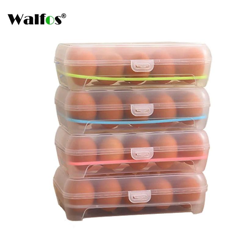 

WALFOS 1 PCS Crisper Plastic Egg Container Case Refrigerator Fresh Storage Boxs Kitchen Tools Portable Wild Picnic Egg Organizer