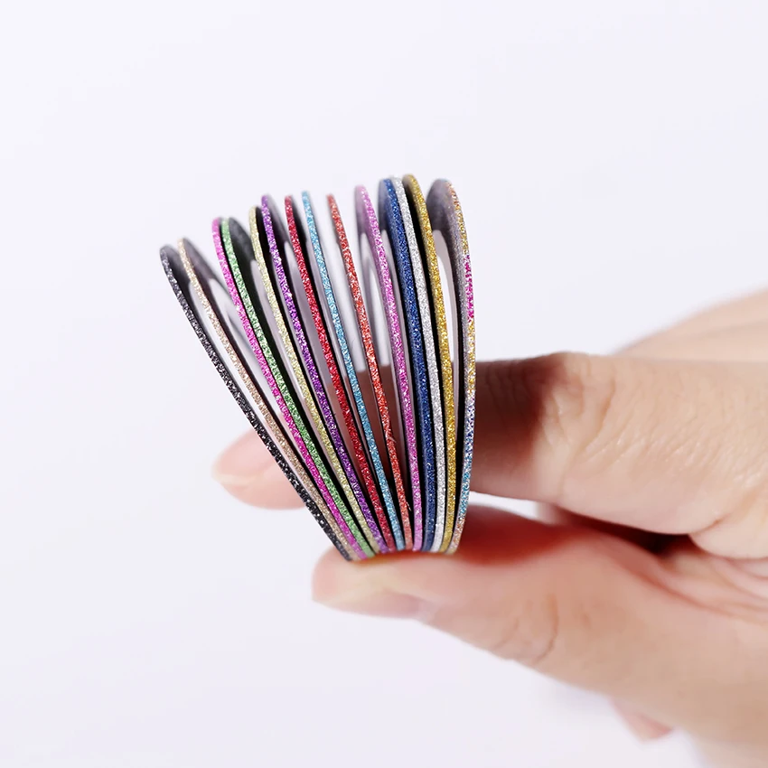 3 шт. матовая Блестящая лента для ногтей многоцветная клейкая наклейки дизайна